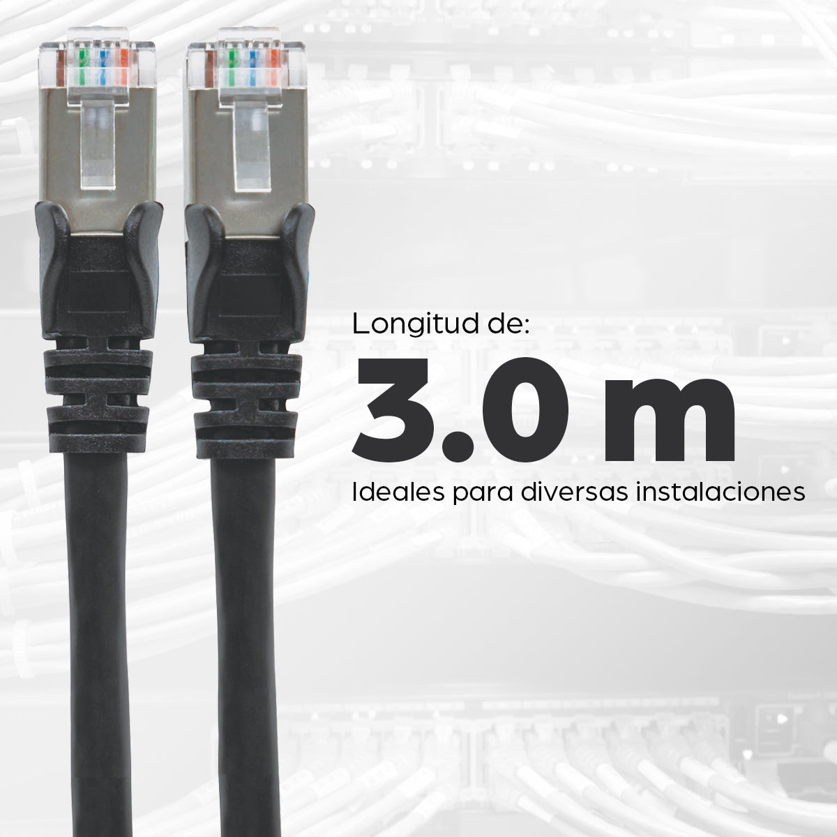 Intellinet Cable de Red Cat6a S/FTP, 3.0 m, Negro Cable Negro 3 m Cat6a S/FTP (S-STP)