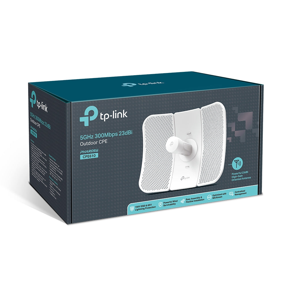 TP-Link CPE610 antenas para redes 5.15 - 5.85 GHz IEEE 802.11a, IEEE 802.11n 10/100Base-T(X) 23 dBi