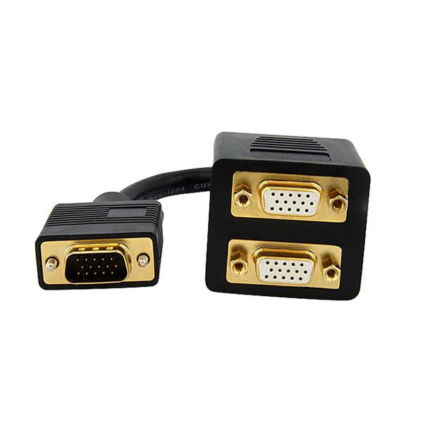 StarTech.com Cable de 30cm Duplicador Divisor de Vídeo VGA de 2 puertos Salidas Compacto - Bifurcador Cable 0,3 m VGA (D-Sub) 2 x VGA (D-Sub) Macho