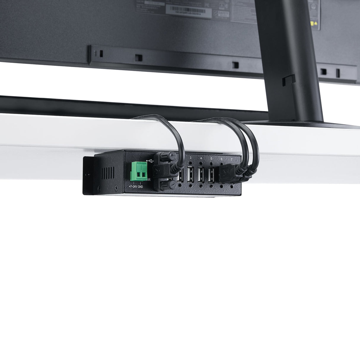StarTech.com Hub Industrial de 7 Puertos USB 2.0 con Protección Antiestática ESD y Protección de Picos de 350W hubs de interfaz USB 2.0 Type-B USB 2.0 7 7