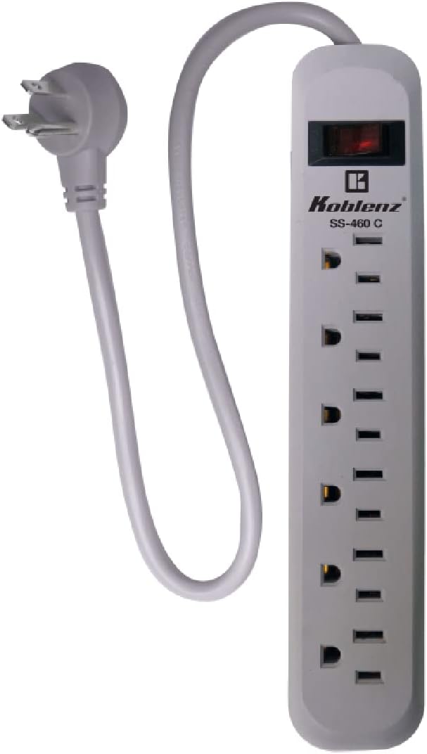 Supresor de Picos - Koblenz SS-460-C, 460 Joules, 6 Contactos Aterrizados Switch ON/OFF - SKU: 00-5342-00-1 FullOffice.com