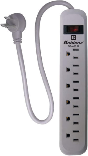 Supresor de Picos - Koblenz SS-460-C, 460 Joules, 6 Contactos Aterrizados Switch ON/OFF - SKU: 00-5342-00-1 FullOffice.com