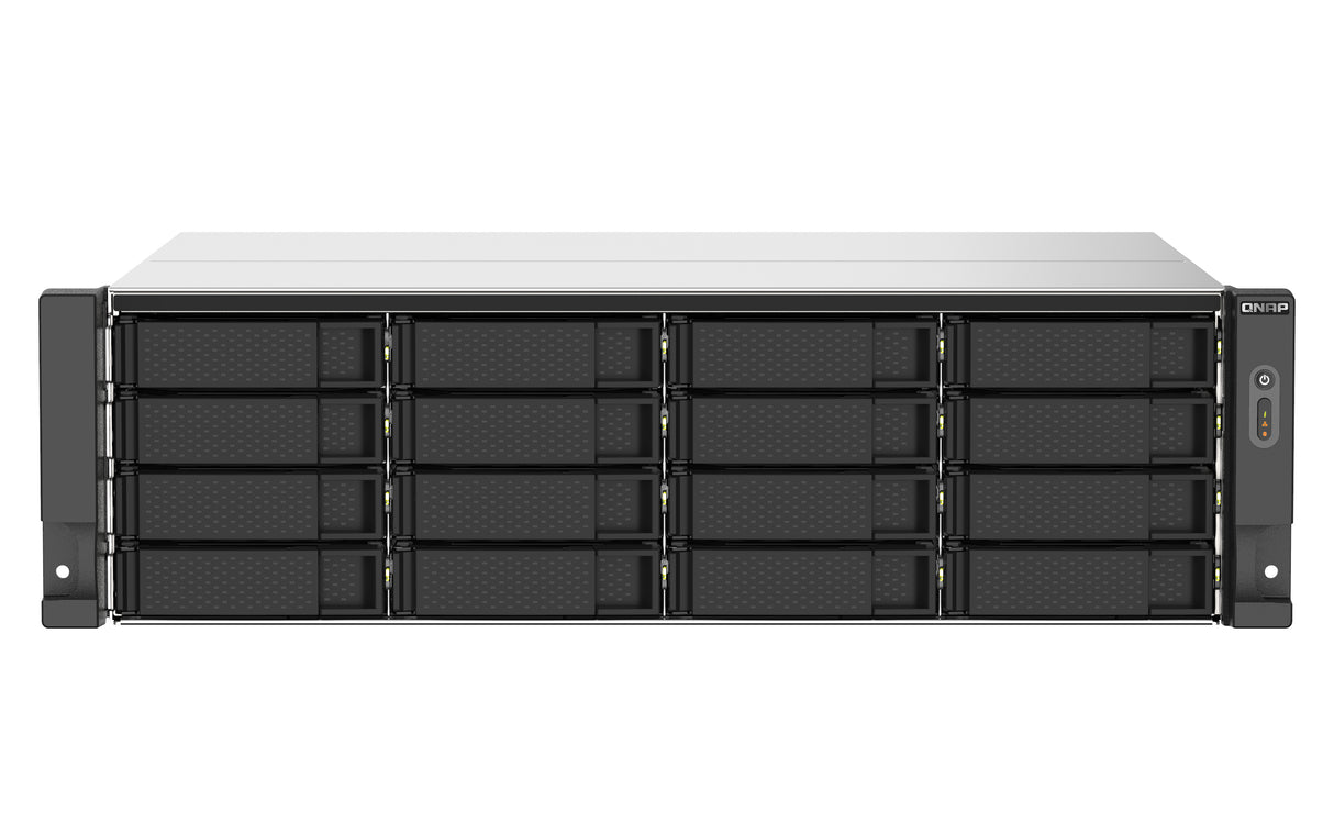 QNAP TS-1673AU-RP-16G servidor NAS o de almacenamiento Bastidor (3U) Ryzen Embedded V1500B 16 GB DDR4 0 TB QNAP QTS Negro, Gris
