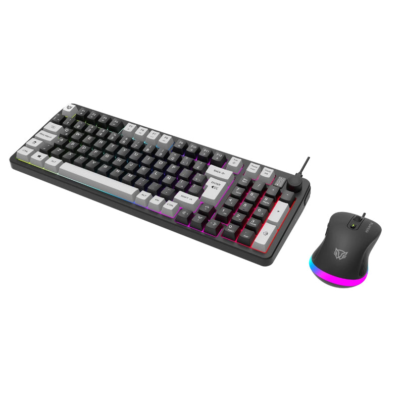 Combo Gamer BALAM RUSH 2 en 1 Alámbrico Squad Conquest KG515 / Teclado + Mouse / USB 2.0 / Mouse Óptico + 7200 DPI + Tec