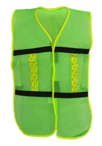 JYRSA Chaleco Malla Lig Verde C/Bies Alta Visibilidad, Modelo 43158, Producto Empresarial