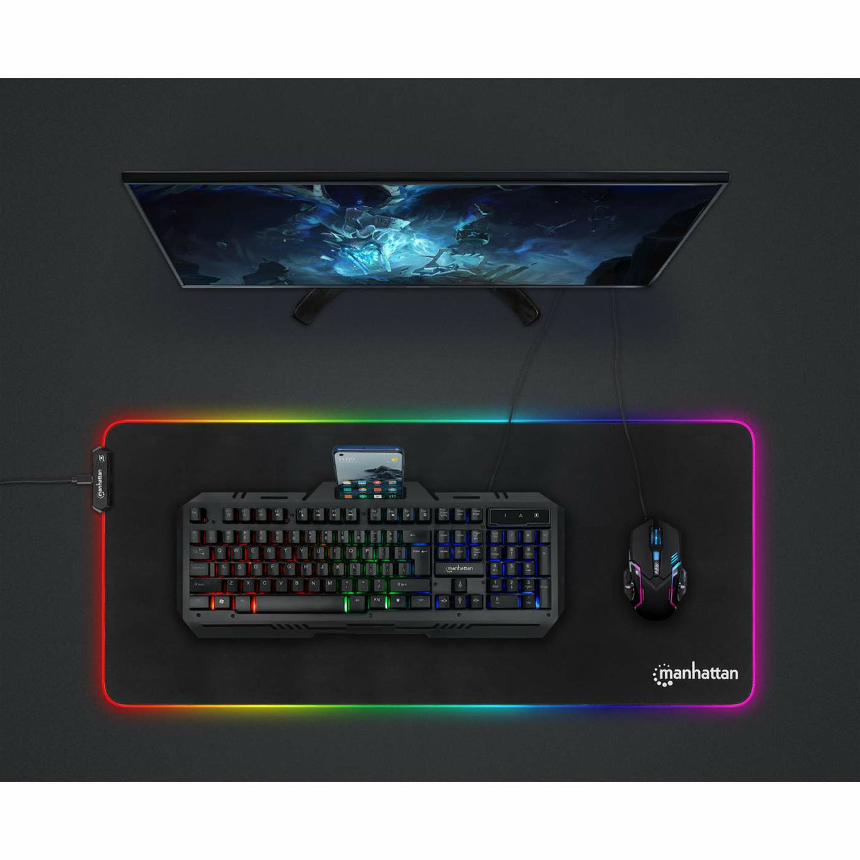 Manhattan 180610 Teclado Juego Alámbrico USB QWERTY