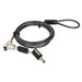 440486 - Manhattan Candado para portátil (Nano) con 2 llaves, compatible con ranura Nano, cable de 1,5 m, antirrobo, cable de acero con funda PVC transparente, garantía de por vida Cable Negro, Translúcido Portátil Llave Kensington, Nano
