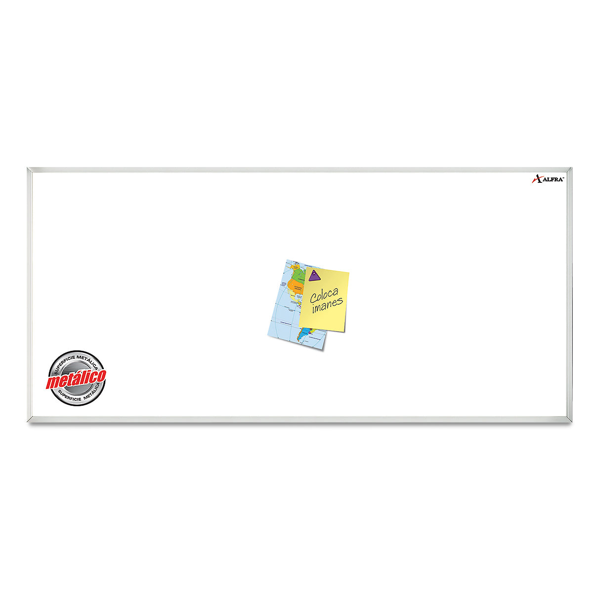 Pintarrón Alfra Escolar Metálico Blanco 120X240Cm - 3216 FullOffice.com