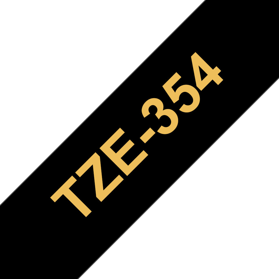 Brother TZE-354 cinta para impresora de etiquetas Oro sobre negro, Transferencia térmica, China, 5 Año(s)