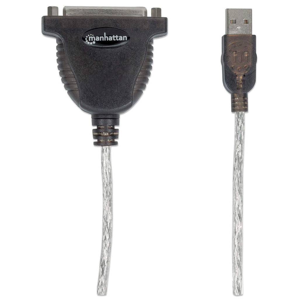 Manhattan Convertidor para Impresora de USB Full-Speed a Paralelo DB25 Cable Negro, Plata USB A Parallel; 25-pin 1,8 m