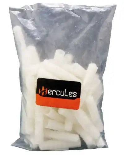 Hercules Taquete De Plástico Blanco Tipo Zakany 1/2", Bolsa C/50 Piezas