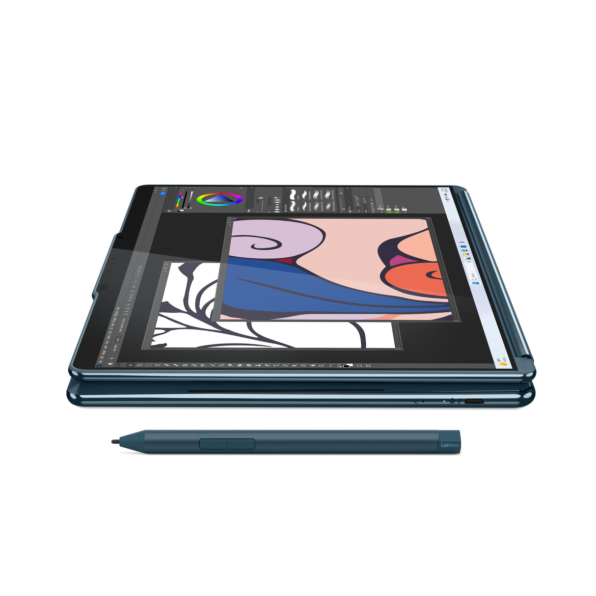 Lenovo Yoga Book 9 13IMU9 Laptop Tidal Teal Híbrido (2-en-1) Verde azulado Aluminio