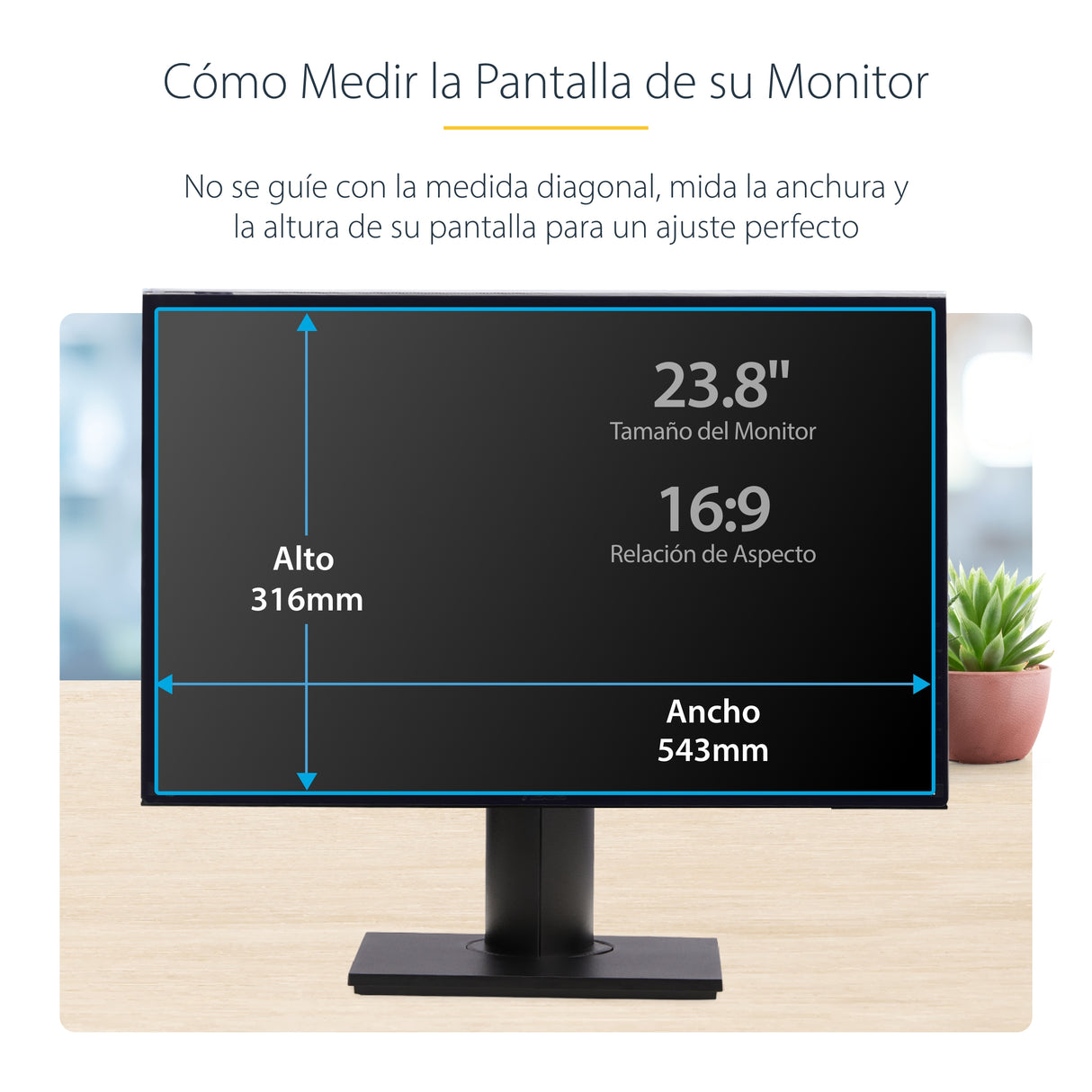 StarTech.com Filtro de Privacidad 16:9 para Monitor de 23.8" - Colgante - Protector Acrílico de Pantalla - Ángulo d