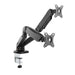462501 - Manhattan Soporte doble de sobremesa para TV/monitores (Articulado con muelle), para pantallas de 10" a 27", fijación con abrazadera o por ojal, Compa