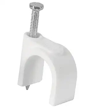 GPH Grapa Curva 6 mm Blanca, Bolsa C/20 Pzs, Ideal Para Cable Coaxial