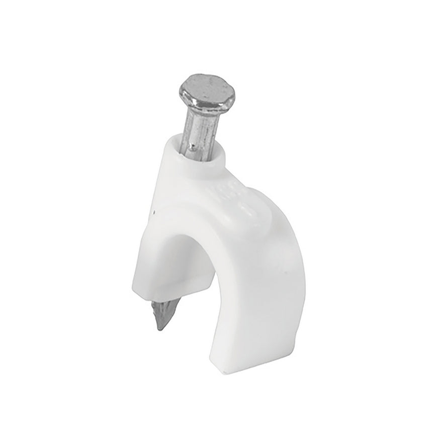 GPH Grapa Para Cable Redondo Blanca 8 mm, 20 Pz, Producto Empresarial