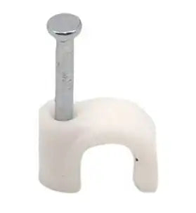 GPH Grapa Curva 6 mm Blanca, Bolsa c/100 Pzas, Ideal para Cable Coaxial