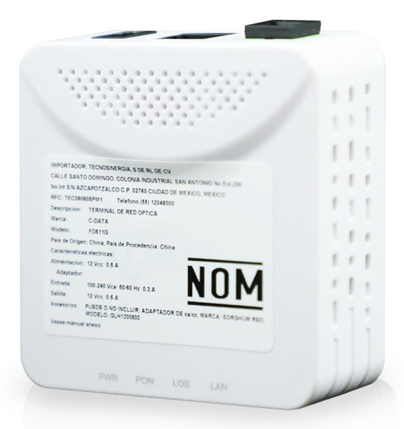 C-Data FD511G-X-F690 terminal/unidad de red Unidad de red óptica (ONU), Blanco, LAN, Corriente