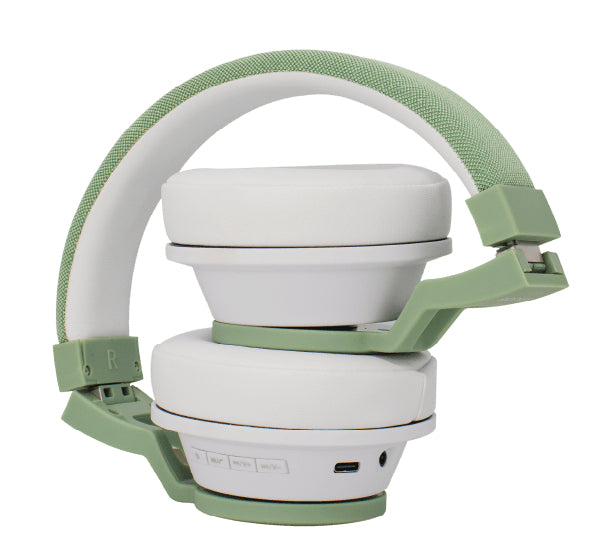 BACKDROP BDH-1V audífono y auriculare Auriculares Inalámbrico Diadema Llamadas/Música USB Tipo C Bluetooth Verde, Blanco