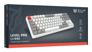 Balam Rush Level Pro GK990 teclado Juego RF inalámbrico + bluetooth QWERTY Español Gris, Blanco, Interruptor mecánico, L