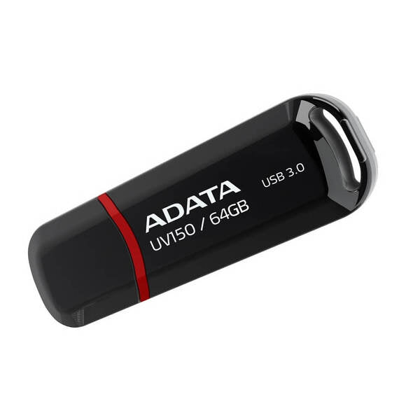MEMORIA FLASH ADATA UV150 64GB USB 3.2 NEGRO, 150MB/s Lectura, 60MB/s Escritura