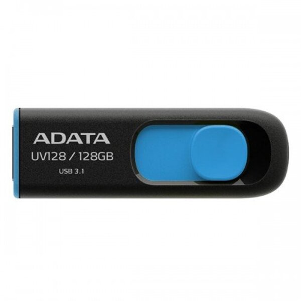 Memoria Flash Adata UV128 128GB USB 3.2 Negro/Azul, Velocidad de Transferencia 100MB/s, Diseño Compacto