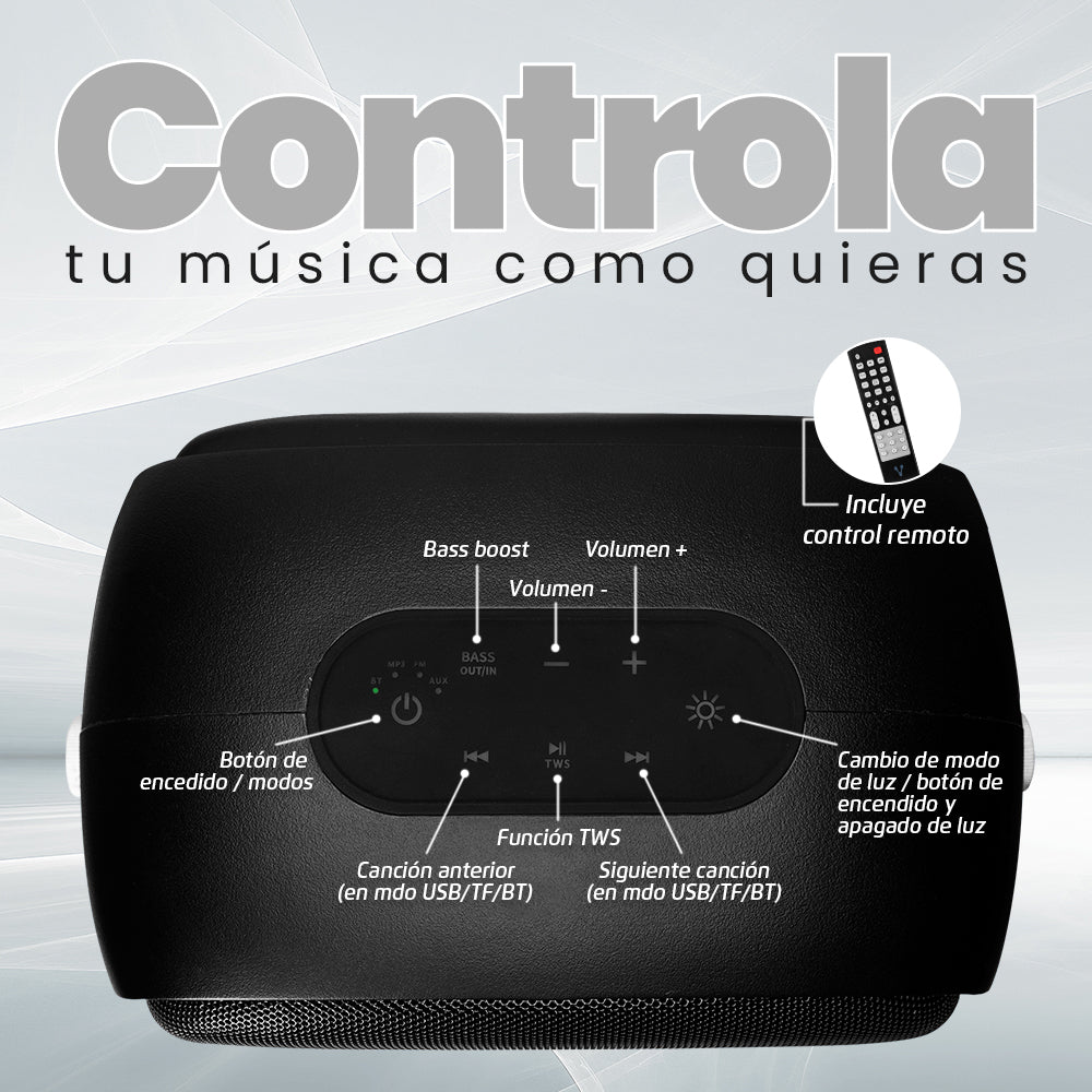 Vorago KSP-455 altavoz portátil y para fiesta Altavoz portátil mono Negro 40 W, Inalámbrico y alámbrico