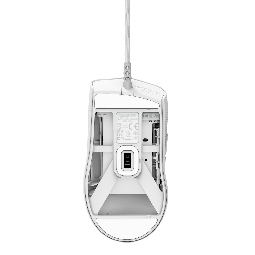 NZXT Lift 2 Ergo ratón Juego Diestro USB tipo A Óptico 26000 DPI, Blanco
