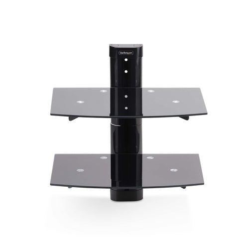 StarTech.com 2B-WALL-MOUNT-SHELF Estantes para equipos av Negro Vidrio 250 mm