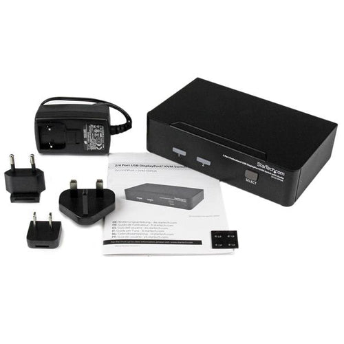 StarTech.com Conmutador Switch Profesional KVM 2 Puertos Vídeo DisplayPort - USB con Audio - 2560x1600 Interruptores KVM