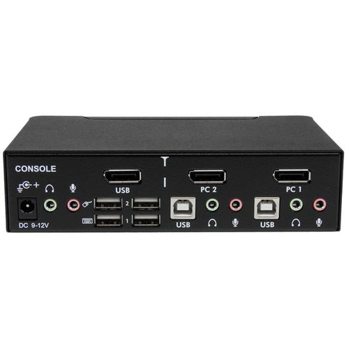 StarTech.com Conmutador Switch Profesional KVM 2 Puertos Vídeo DisplayPort - USB con Audio - 2560x1600 Interruptores KVM