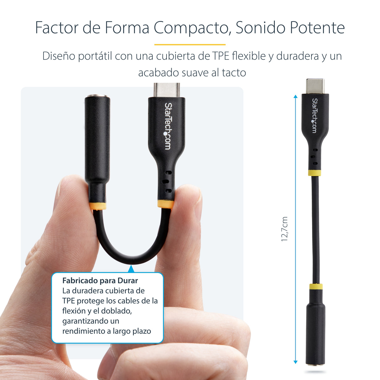 StarTech.com Adaptador de Audio USB-C a 3,5mm TRRS Minijack - Adaptador de Audio USB Tipo C para Auriculares con Micrófo