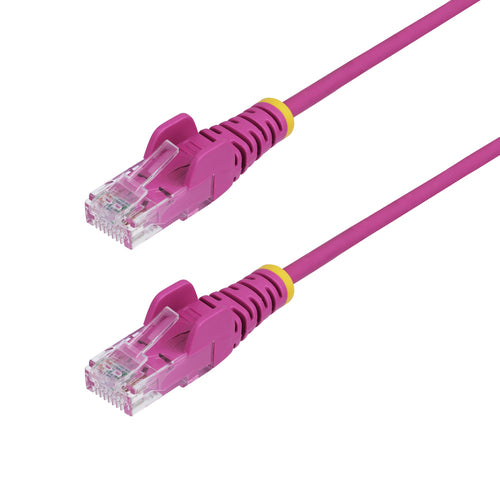 StarTech.com Cable de Red Ethernet CAT6 Delgado sin Enganches Rosa de 15m - Cable RJ45 Snagless Slim 28AWG - Alambre de