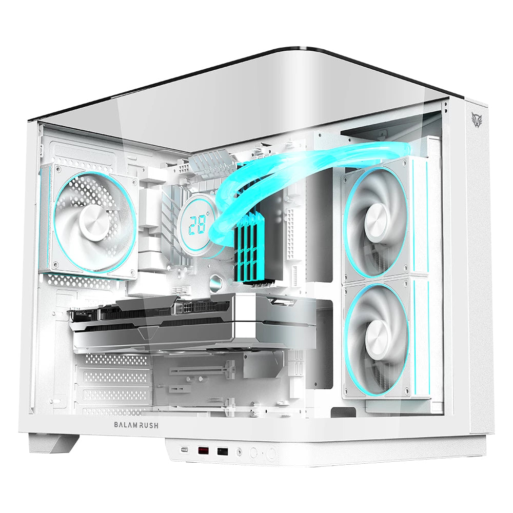Balam Rush Tank Expert Curve 6800 Midi Tower Transparente, Blanco, ATX, ITX, Micro ATX