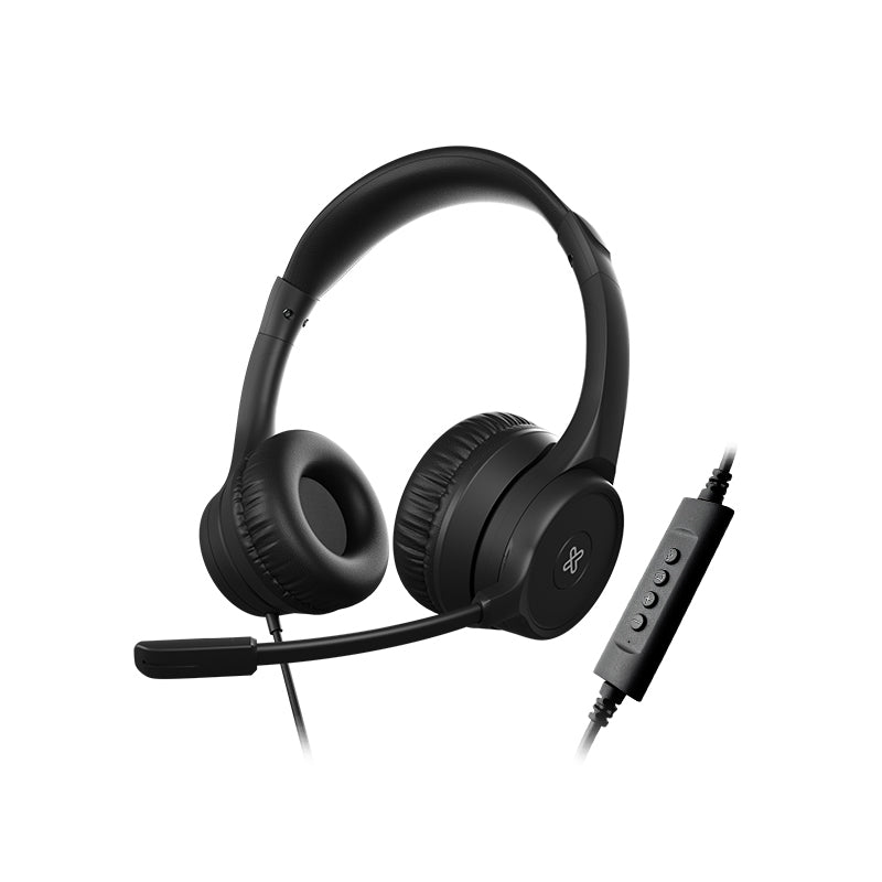 Klip Xtreme KCH-510 audífono y auriculare Auriculares Alámbrico Diadema Oficina/Centro de llamadas Negro, 20 - 20000 Hz,