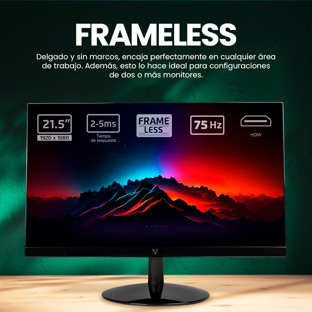 Vorago LED-W21-300 V5F monitor de computadora 54.6 cm (21.5") 1920 x 1080 Pixeles Full HD Negro