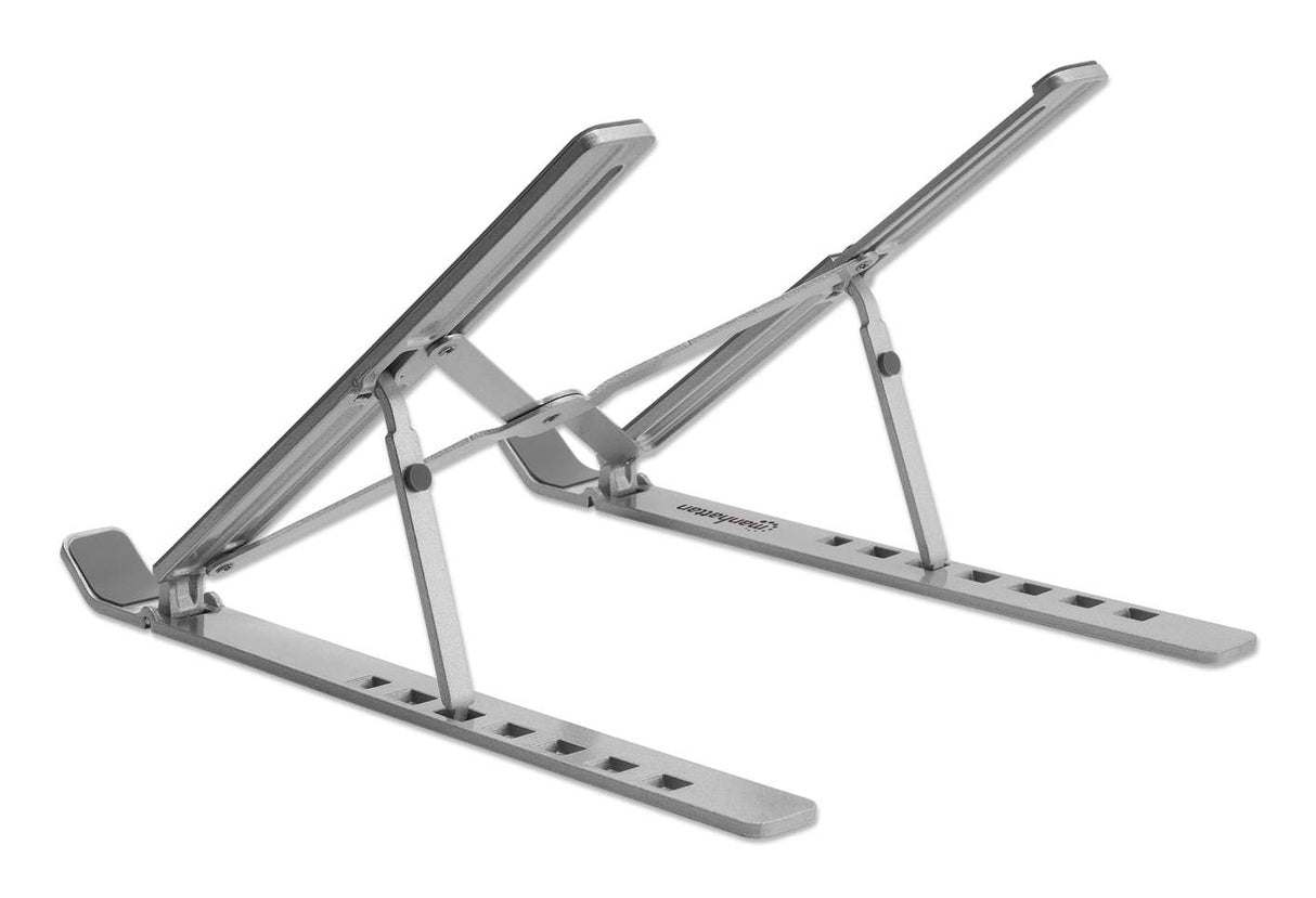 Manhattan 462617 Laptop Soporte para ordenador portátil Aluminio Aluminio, Silicona, Acero 39,6 cm (15.6")