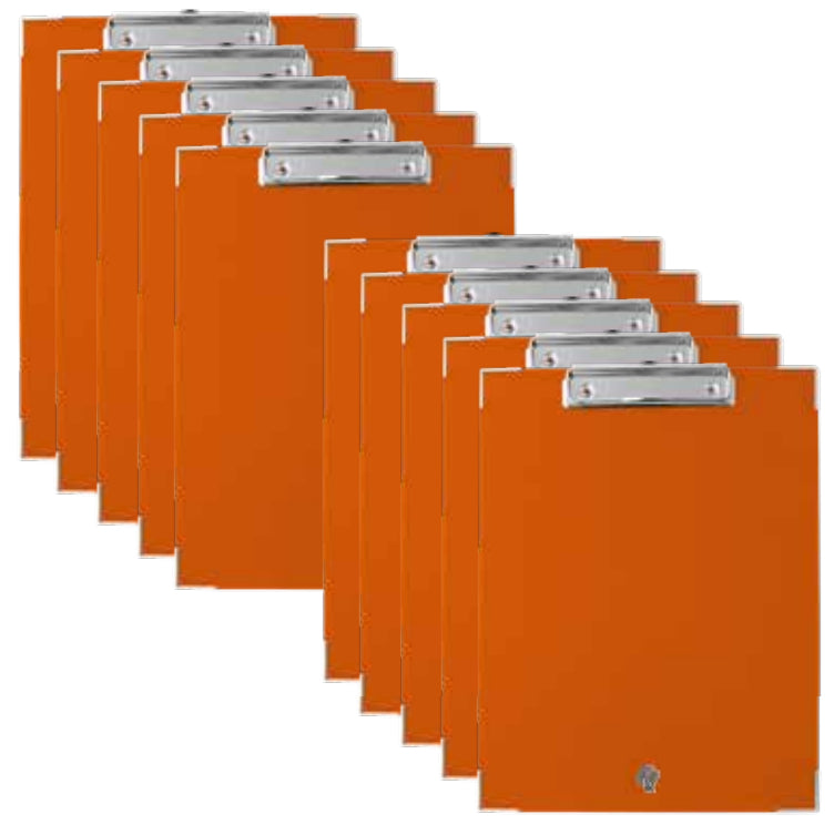 Techmakro KITTB10NJ portapapeles Carta Cloruro de polivinilo (PVC), Caja de cartón Naranja, 240 mm, 330 mm