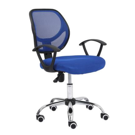 Nextep NE-650SA silla para oficina o computadora asiento acolchado respaldo de malla, Azul, Azul, Tela