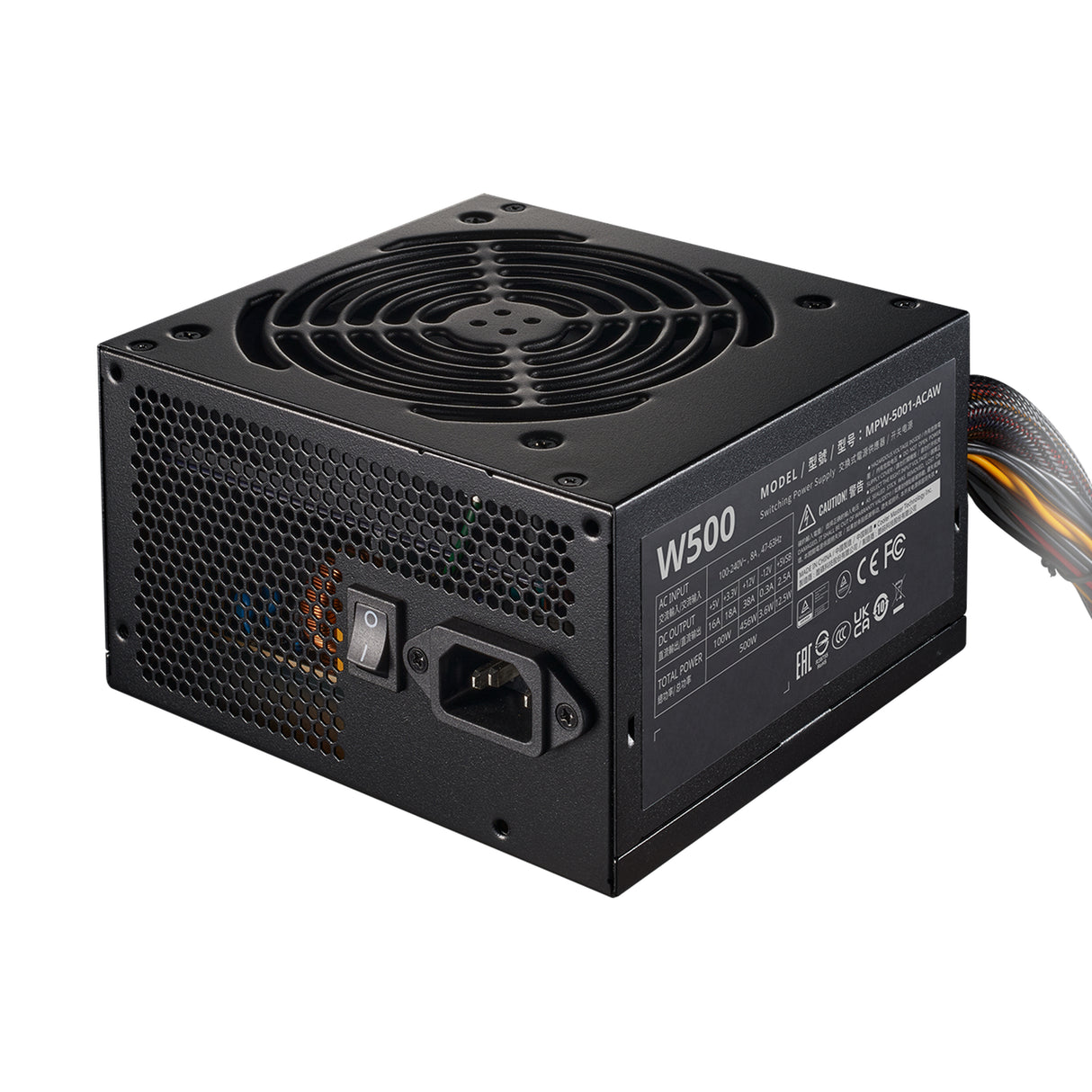 Cooler Master ELITE NEX White W500 unidad de fuente de alimentación 500 W 24-pines ATX ATX Negro, 100 - 240 V, Activo, 1