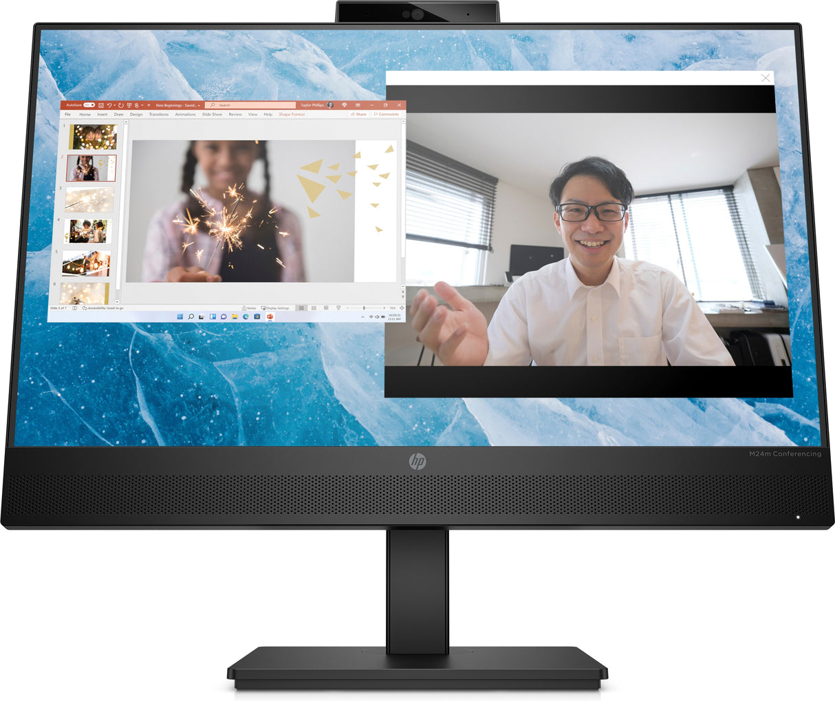 HP Monitor M24m para conferencias, 1920 x 1080 Pixeles, Full HD, LCD, 7N4J6AT#ABA