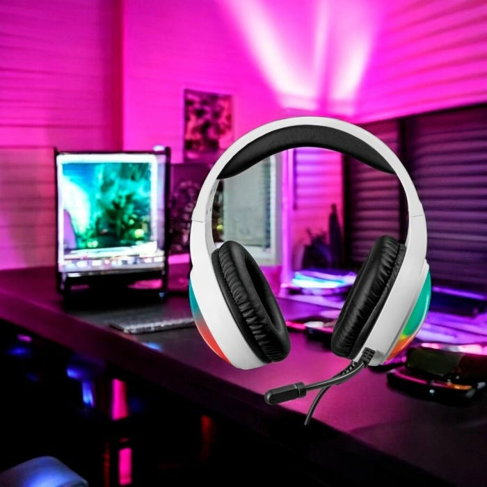 MITZU BASH-4206WH audífono y auriculare Auriculares Alámbrico Diadema Juego Blanco