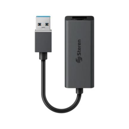 Steren 506-434 tarjeta o adaptador de interfaz RJ-45, USB tipo A, Negro, Windows 10