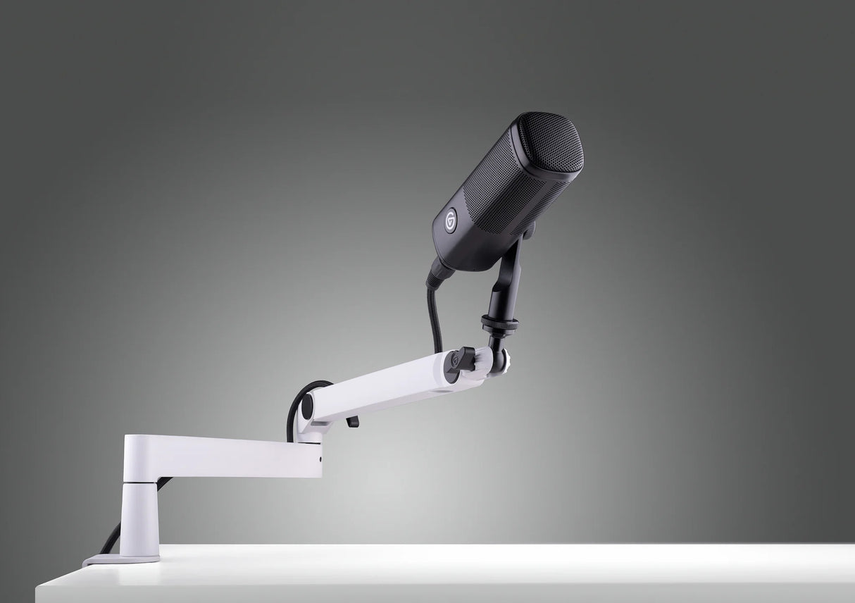 Elgato 10AAN9911 soporte para micrófonos Soporte para micrófono de radiodisfusión, Base para escritorio, Blanco, Metal