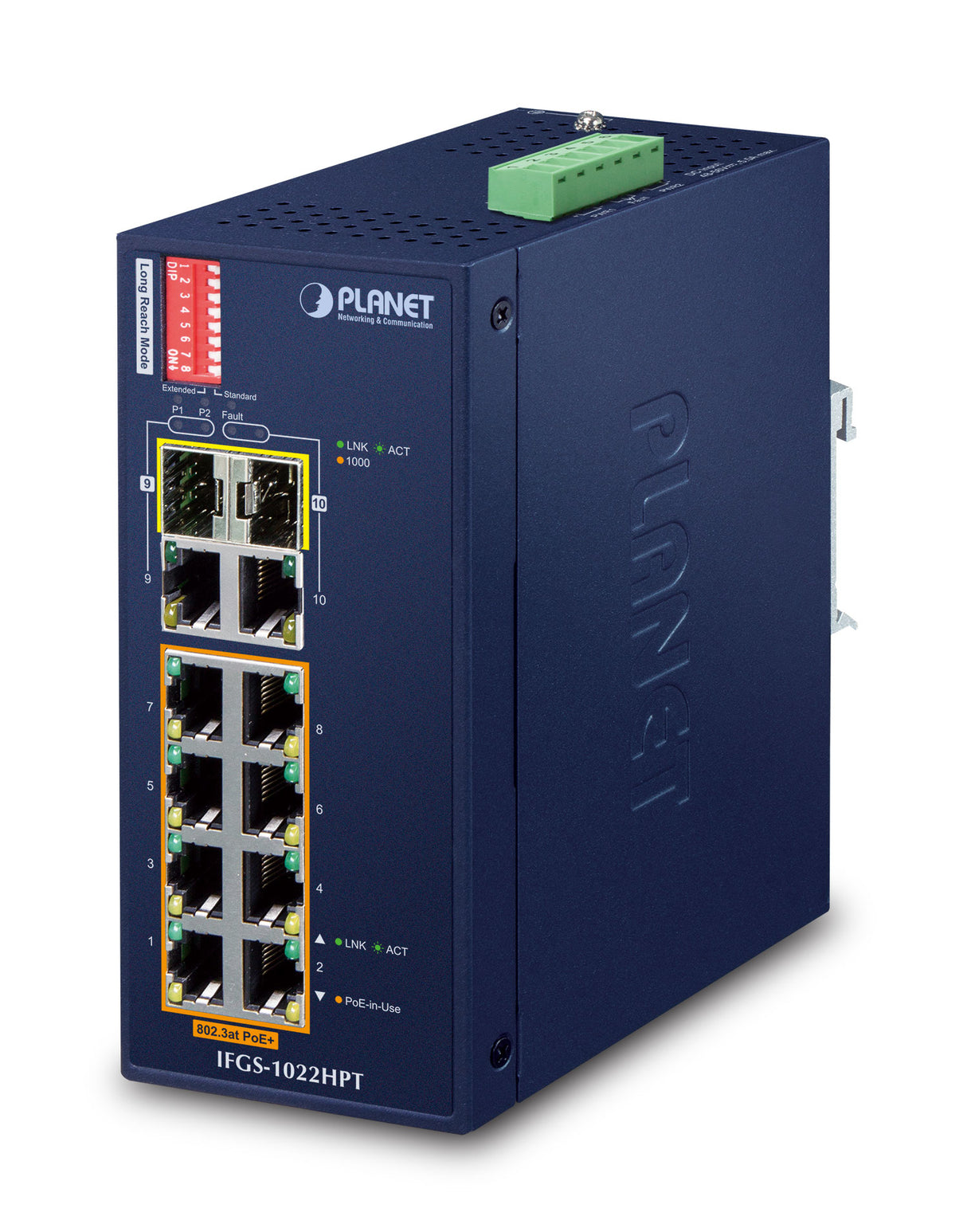 PLANET IFGS-1022HPT switch No administrado Fast Ethernet (10/100) Energía sobre Ethernet (PoE) Azul