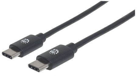 Manhattan Cable USB-C a USB-C, 50 cm, macho a macho, 480 Mbps (USB 2.0), negro, garantía de por vida, equivalente a USB2CC50CM Cable USB 2.0 USB C USB C Macho