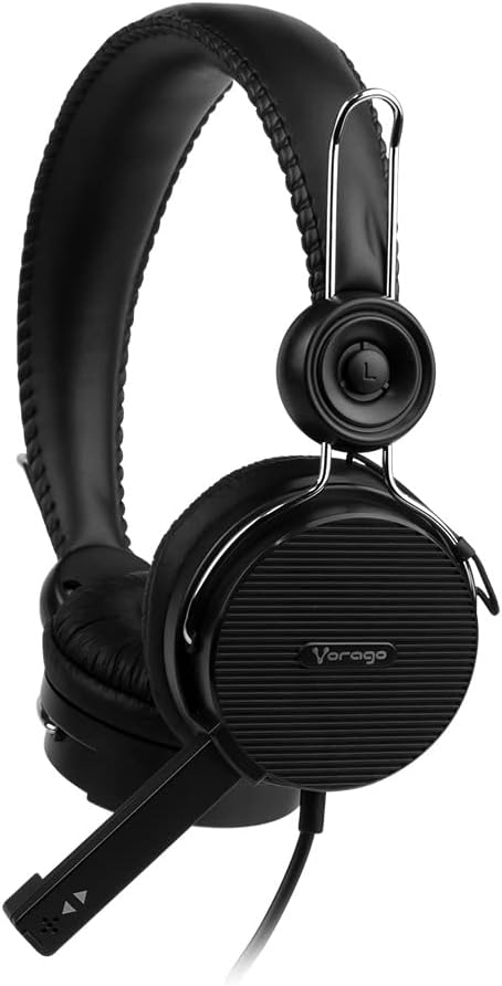 Diadema Vorago Hs-201 Alta Fidelidad Con Microfono Negro FullOffice.com