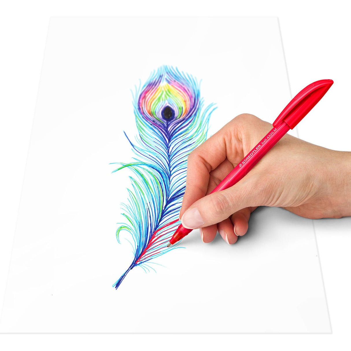 Staedtler Ball 4320 Multicolor Bolígrafo retráctil con clip Medio 10 pieza(s), Broche, Rellenable