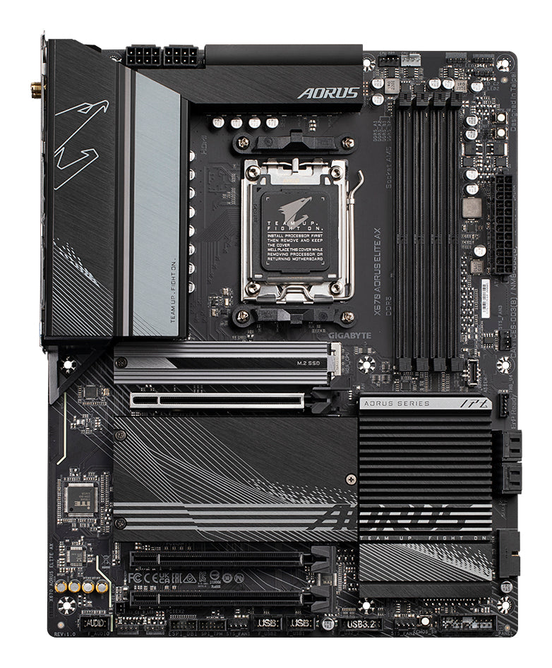 GIGABYTE X670 AORUS ELITE AX Placa base - Compatible con AMD Ryzen 9000 Series CPUs, 16+2+2 Phases Digital VRM, up to 8000MHz DDR5 (OC), 1xPCIe 5.0 + 3xPCIe 4.0 M.2, Wi-Fi 6E, 2.5GbE LAN, USB 3.2 Gen 2x2 placas base AMD Zócalo AM5 AMD Ryzen™ 7 1