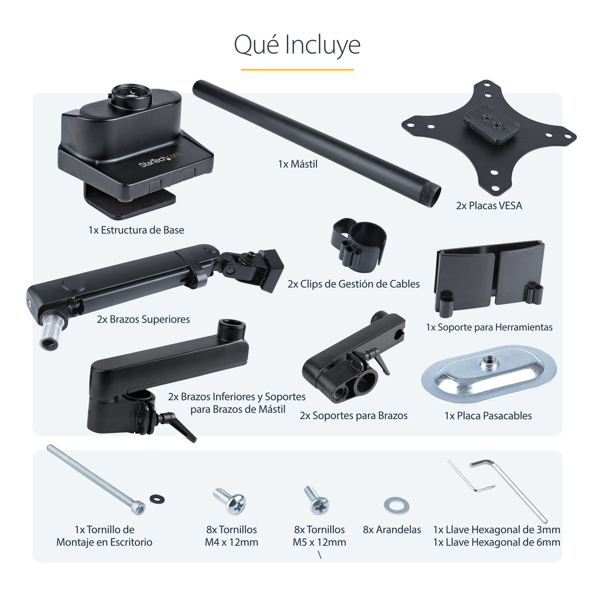 StarTech.com Brazo de Soporte para Dos Monitores - Base Soporte de Movimiento Articulado y Altura Ajustable para 2 Monit